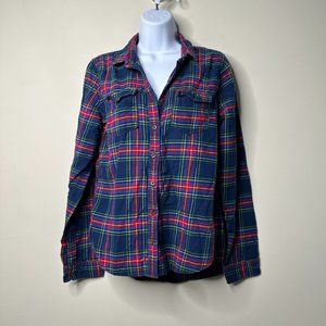 Abercrombie & Fitch Multicolor Plaid Long Sleeve Button Front Shirt Medium